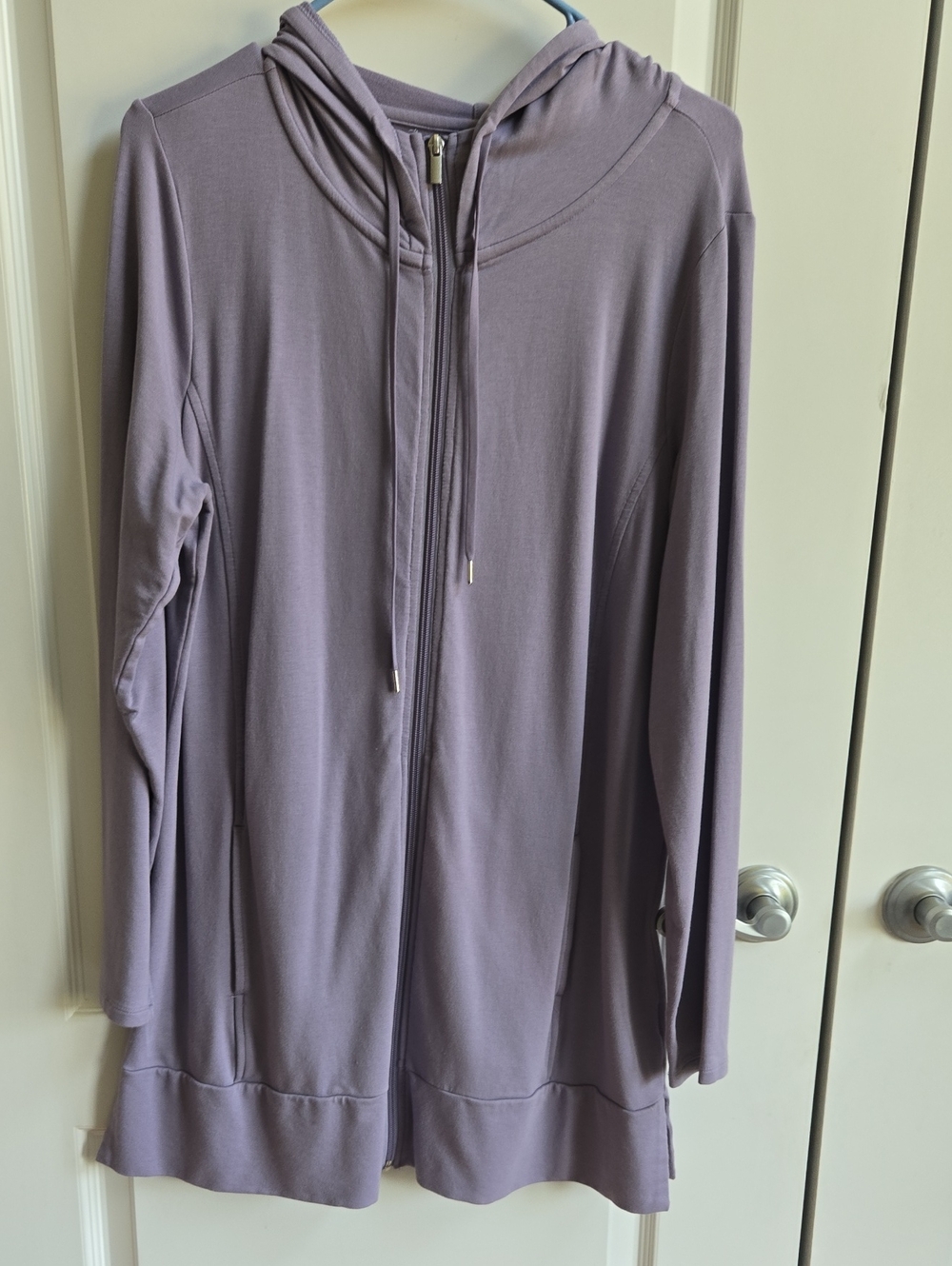 zuda Z Knit Zip Frony Hooded Tunic
